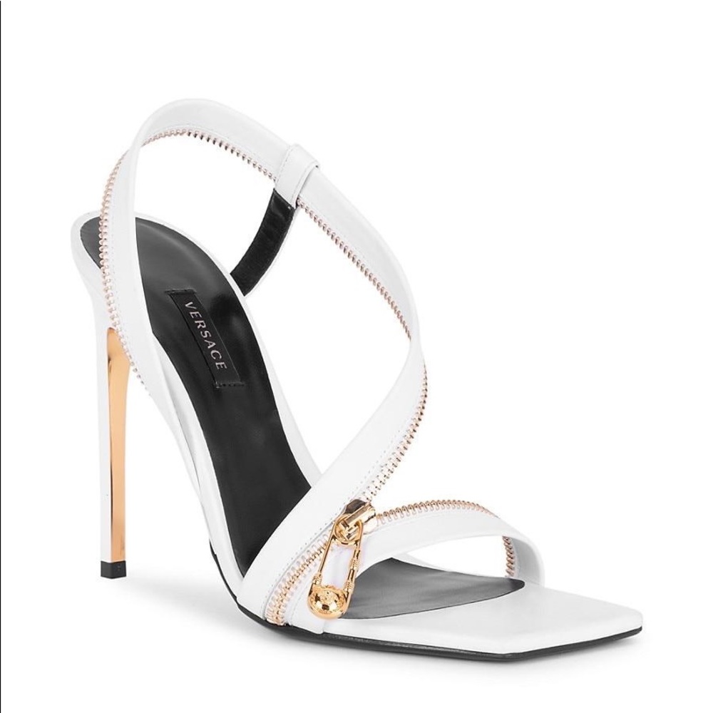 Versace Safety Pin white sandal